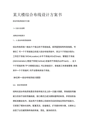某大楼综合布线设计方案书.docx