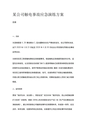 某公司触电事故应急演练方案.docx