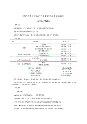 固定式通用灯具产品质量监督抽查实施细则（2022年版）.docx