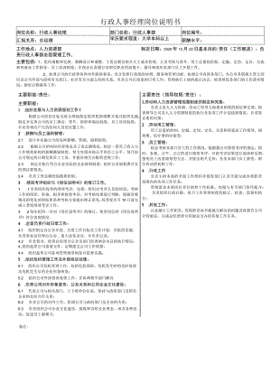 行政人事经理岗位说明书.docx