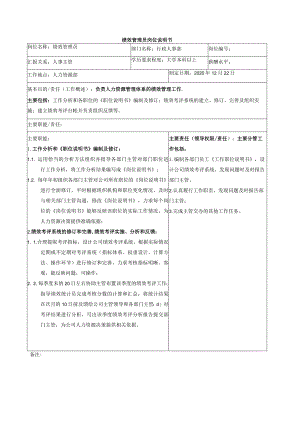 绩效管理员岗位说明书.docx