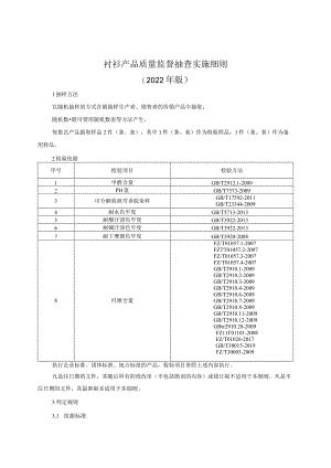 衬衫产品质量监督抽查实施细则（2022年版）.docx