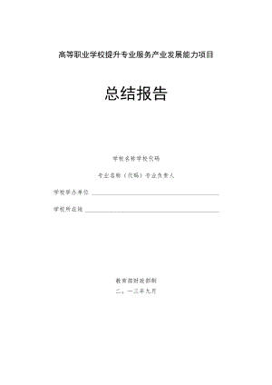 高等职业学校提升专业服务产业发展能力项目总结报告.docx