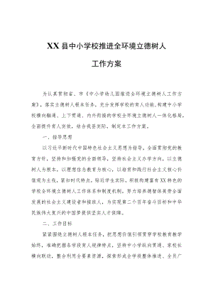 XX县中小学校推进全环境立德树人工作方案.docx