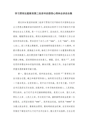 学习贯彻主题教育第二批读书班感悟心得体会讲话合集.docx