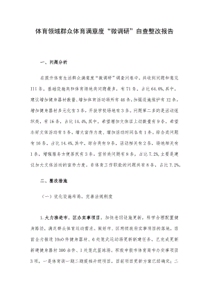 体育领域群众体育满意度“微调研”自查整改报告.docx