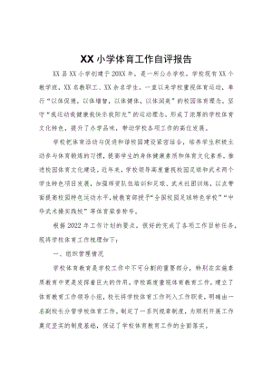 XX小学体育工作自评报告.docx