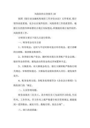风险防控自查报告10.docx