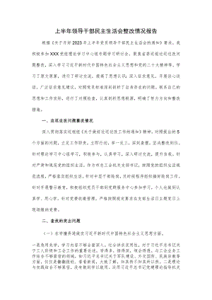 上半年领导干部民主生活会整改情况报告.docx