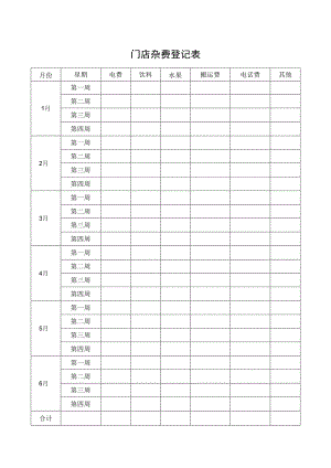 门店杂费登记表.docx