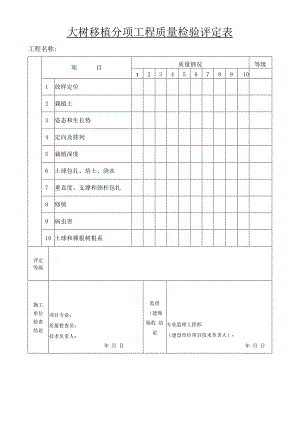 大树移植分项工程质量检验评定表.docx