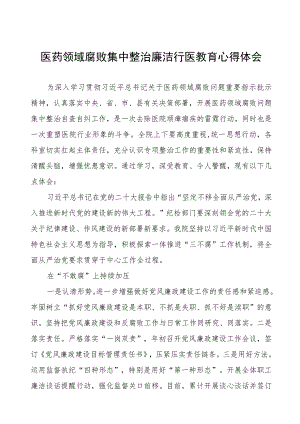 2023医药领域腐败集中整治个人心得体会八篇.docx