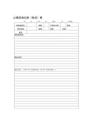 心理咨询记录(电话)表.docx