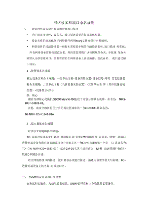 网络设备和端口命名规则管理.docx