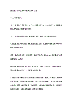 企业财务会计核算岗位职责及工作流程.docx