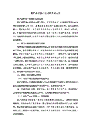 新产品研发小组组织实施方案.docx