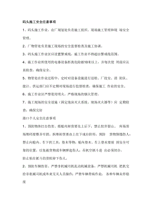 港口码头安全生产及注意事项.docx
