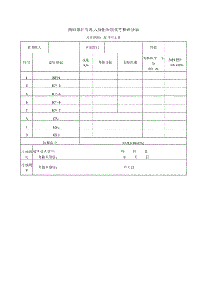 商业银行管理人员任务绩效考核评分表.docx