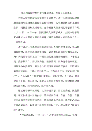 2023年医药领域腐败集中整治廉洁建设行医教育纪检人员心得体会 合辑六篇 .docx
