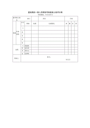 星级酒店一般人员绩效考核直接上级评分表.docx