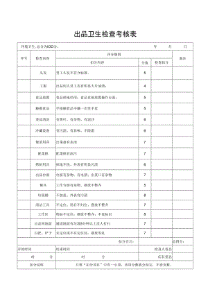 出品卫生检查考核表.docx
