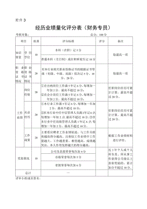 经历业绩量化评分表财务专员.docx