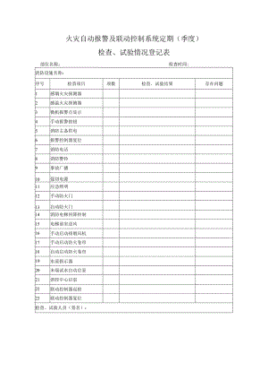 火灾自动报警及联动控制系统定期（季度）检查、试验情况登记表.docx