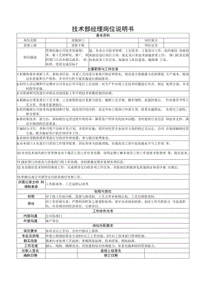 技术部经理岗位说明书.docx