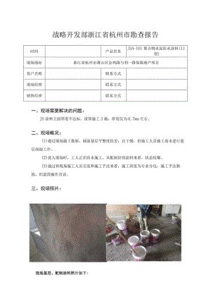 战略开发部浙江省杭州市勘查报告.docx