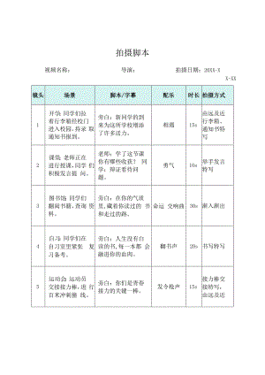 短视频拍摄分镜头脚本（5篇）.docx