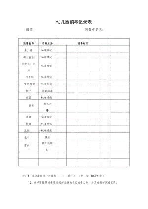 幼儿园消毒记录表.docx