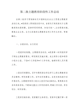 第二批主题教育阶段性工作总结.docx
