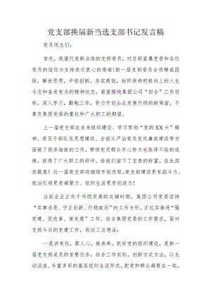 党支部换届新当选支部书记发言稿.docx
