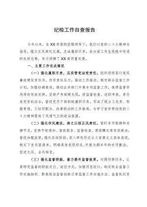 纪检工作自查报告.docx