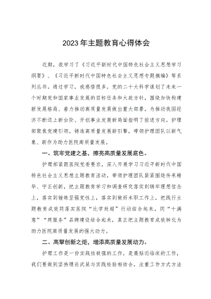 医院党员干部关于主题教育的心得体会3篇.docx
