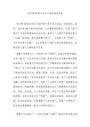 杭州第19届亚运会火炬传递观后感3篇.docx