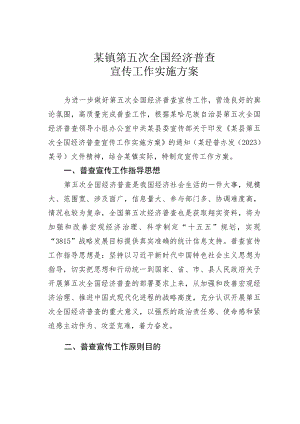 某镇第五次全国经济普查宣传工作实施方案.docx