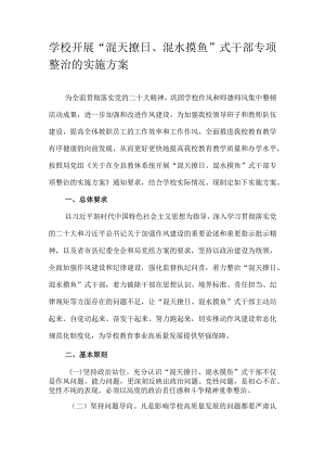 学校开展“混天撩日、混水摸鱼”式干部专项整治的实施方案.docx