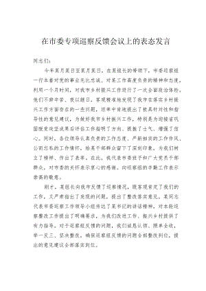 在市委专项巡察反馈会议上的表态发言(6).docx