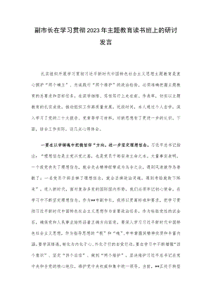 副市长在学习贯彻2023年主题教育读书班上的研讨发言.docx
