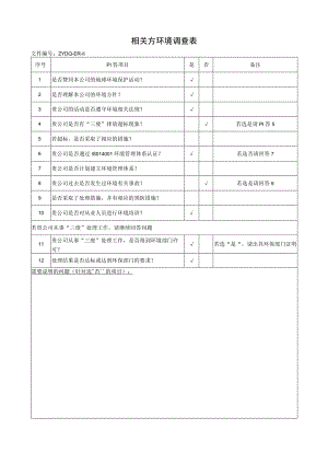 相关方环境调查表（2023年）.docx