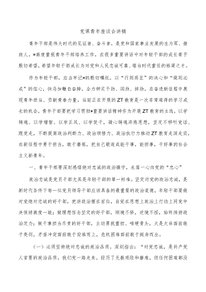 党课青年座谈会讲稿.docx