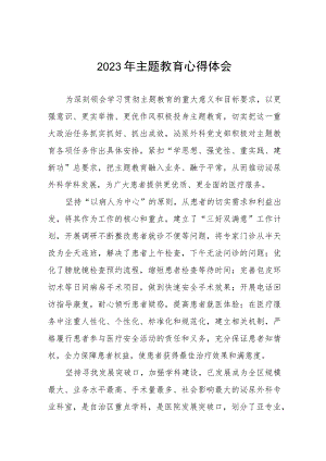 医院泌尿外科关于2023年主题教育的心得体会三篇.docx