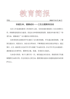 三生教育主题安全班会简报.docx