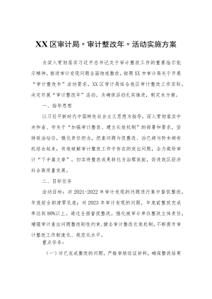 XX区审计局“审计整改年”活动实施方案 .docx