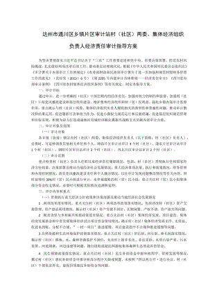 达州市通川区乡镇片区审计站村社区两委、集体经济组织负责人经济责任审计指导方案.docx