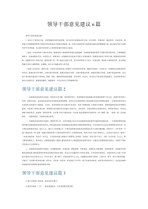 领导干部意见建议6篇.docx