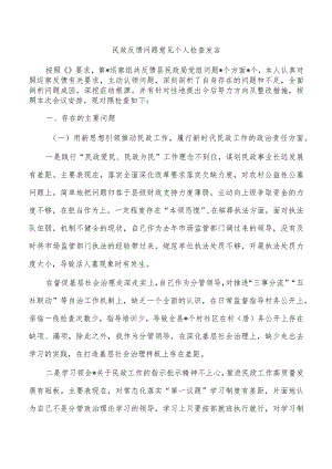 民政反馈问题意见个人检查发言.docx