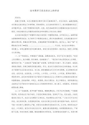 （2篇）在专题学习班总结会上的讲话（干部队伍建设工作进展情况报告）.docx