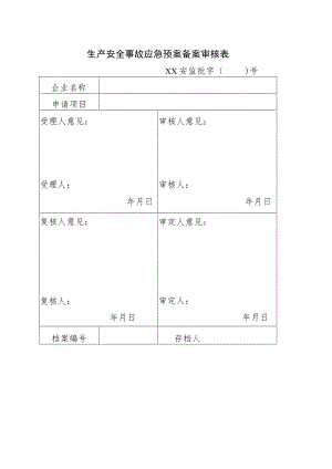 生产安全事故应急预案备案审核表.docx